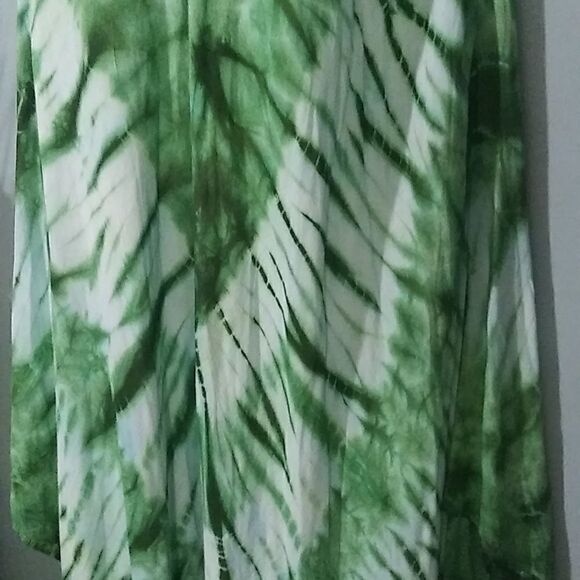 Sleeveless tie dye  dress or swimsuit cover with asymmetrical hem - Picture 10 of 10